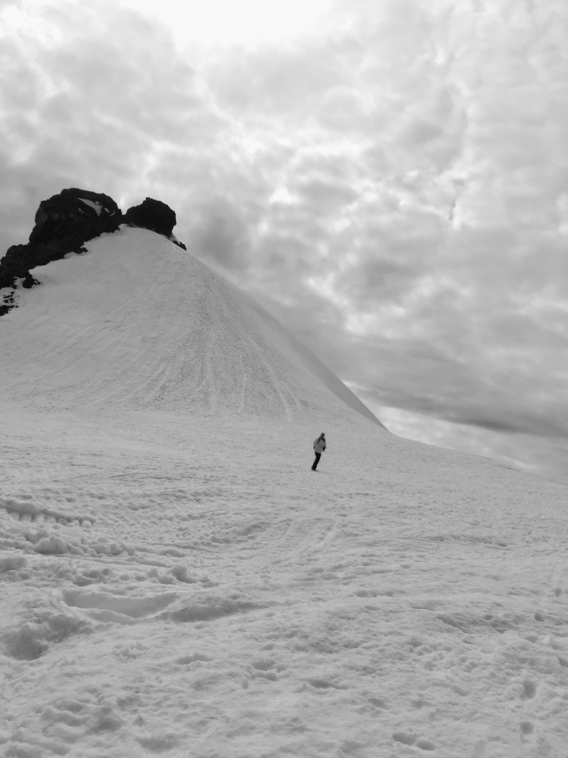 Heading down the Snæfellsjökull peak