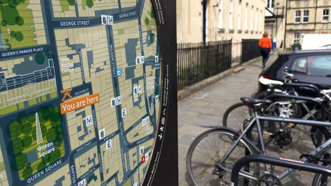 An image of a street map. The legend 'You Are Here' is prominent.