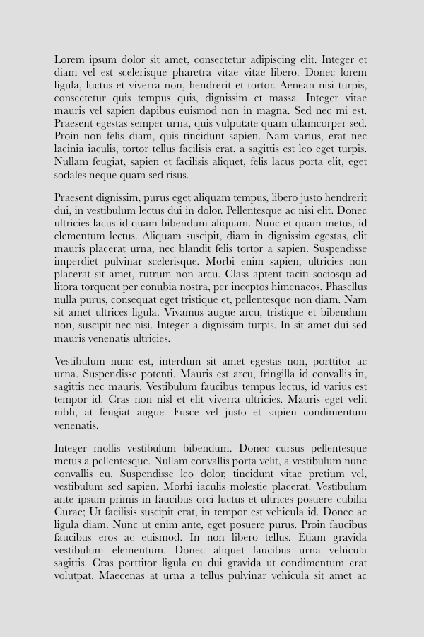 An example page with a grey background