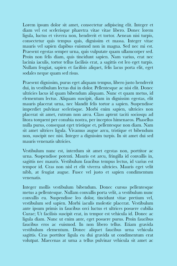 An example page with a pastel background